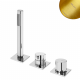 Смеситель на борт ванны, с ручным душем Elo - 2 выхода Lusa 101 300 3SR золото матовое