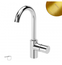 Смеситель для раковины, поворотный излив ручка тип 2 Lusa 101 710 1SR золото матовое