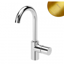 Смеситель для раковины, поворотный излив Lusa 101 710 2SR золото матовое