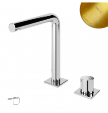 Смеситель для раковины на 2 отверстия, настольный ручка тип 2 Lusa 101 880 1SR золото матовое