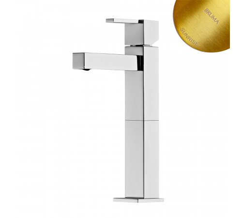 Смеситель для раковины со сливным клапаном push-open 1 1/4'' - Quadra Escudo 102 214 1SR золото матовое