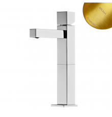 Смеситель для раковины со сливным клапаном push-open 1 1/4'' - Quadra Escudo 102 214 2SR золото матовое