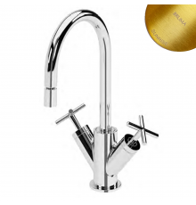 Смеситель для биде со сливным клапаном push-open 1 1/4'' - Elo Hera 106 091 0SR золото матовое