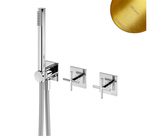 Смеситель скрытого монтажа, с прогрессивным картриджем, на 2 выхода Hera 106 172 0SR золото матовое