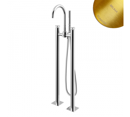 Смеситель для ванны напольный Hera 106 810 0SR золото матовое