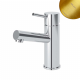 Смеситель для раковины со сливным клапаном push-open 1 1/4'' - Liz Lusitano 107 000 1SR золото матовое