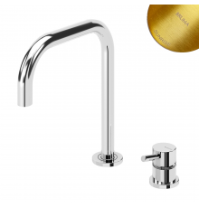 Смеситель для кухни, с поворотным носиком, на 2 отверствия - Lusitano 107 058 1SR золото матовое