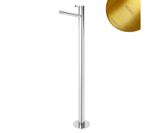 Смеситель для раковины напольный со сливным клапаном push-open 1 1/4'' - Liz Lusitano 107 791 1SR золото матовое