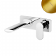 Смеситель для раковины, настенный со сливным клапаном push-open 1 1/4'' - Elo Spring 112 231 0SR золото матовое