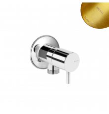 Угловой кран с подключением 3/8 - Elo 125 280 1SR золото матовое