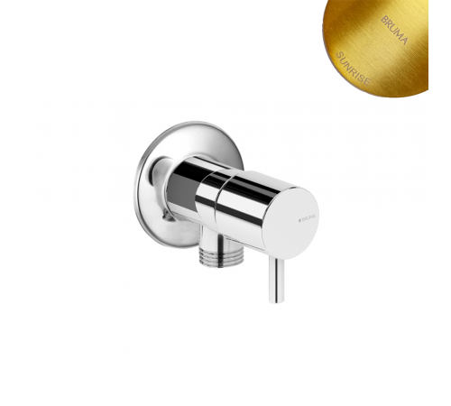 Угловой кран с подключением 3/8 - Elo 125 280 1SR золото матовое