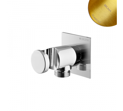 Угловой выход, для душа с держателем ручного душа - FlowQ 145 591 0SR золото матовое