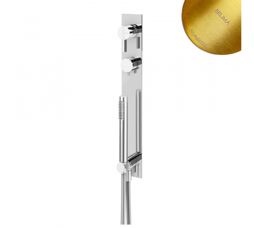 Смеситель для скрытого монтажа, на 2 выхода, с ручным душем Breeze 168 200 2SR золото матовое