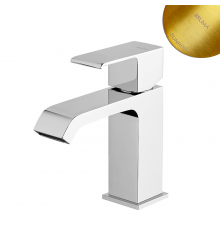 Смеситель для раковины со сливным клапаном push-open 1 1/4'' - Quadra Linea 182 014 1SR золото матовое