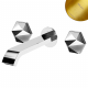 Смеситель для раковины на 3 отверстия, настенный со сливным клапаном push-open 1 1/4'' - Elo Utopia 183 861 0SR золото матовое