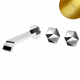 Смеситель для раковины на 3 отверстия, настенный со сливным клапаном push-open 1 1/4'' - Elo Utopia 183 871 0SR золото матовое
