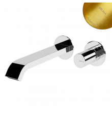 Смеситель для раковины на 2 отверстия, настенный, ручка тип 2 Avalon 189 010 0SR золото матовое