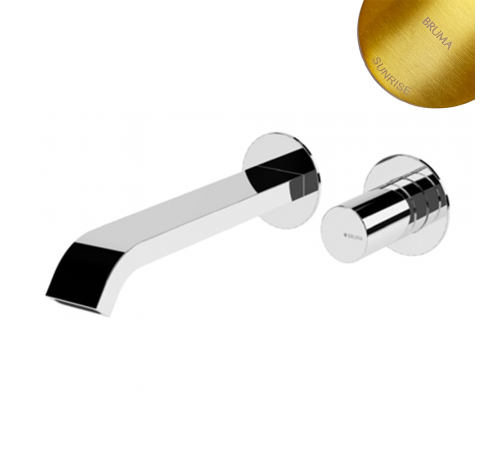 Смеситель для раковины на 2 отверстия, настенный, ручка тип 2 Avalon 189 010 0SR золото матовое