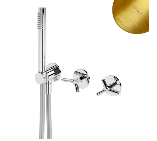 Смеситель скрытого монтажа, с прогрессивным картриджем, на 3 выхода Genesi 191 143 1SR золото матовое
