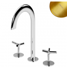 Смеситель для раковины на 3 отверстия, настольный Genesi 191 250 1SR золото матовое