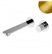 Смеситель для умывальника на 2 отверстия, настенный, тип ручки 2 Adagio 193 010 2SR золото матовое