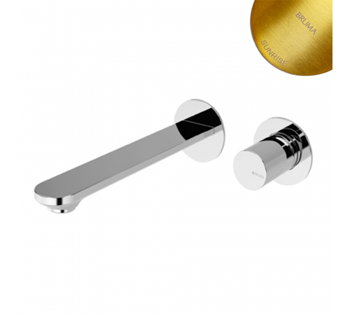 Смеситель для умывальника на 2 отверстия, настенный, тип ручки 2 Adagio 193 010 2SR золото матовое