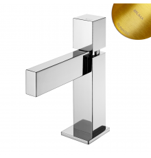 Смеситель для раковины со сливным клапаном push-open 1 1/4'' - Quadra Adamastor 301 014 2SR золото матовое