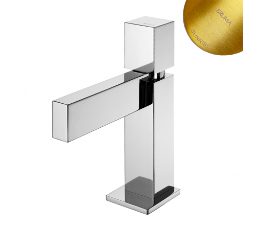Смеситель для раковины со сливным клапаном push-open 1 1/4'' - Quadra Adamastor 301 014 2SR золото матовое