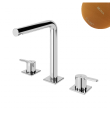 Смеситель для раковины на 3 отверстия, настольный ручка тип 2 Lusa 101 250 1SS бронза матовая