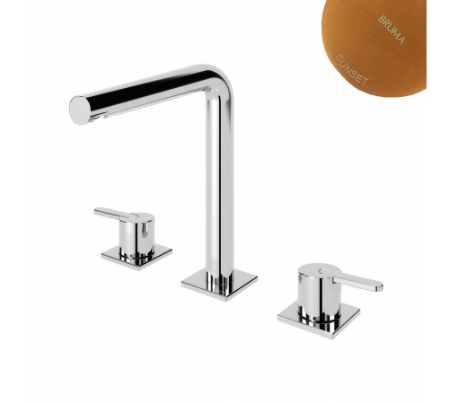 Смеситель для раковины на 3 отверстия, настольный ручка тип 2 Lusa 101 250 1SS бронза матовая