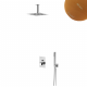 Душевой набор, скрытого монтажа, с душевой лейкой 250x250 мм с потолочным держателем 100 мм, и ручным душем Escudo 102 562 2SS бронза матовая