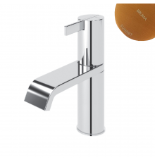 Смеситель для раковины со сливным клапаном push-open 1 1/4'' - Elo  Breeze 168 000 1SS бронза матовая