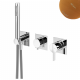 Смеситель для скрытого монтажа, на 3 отверсвия, с 3 выходами, и ручным душем Breeze 168 280 1SS бронза матовая