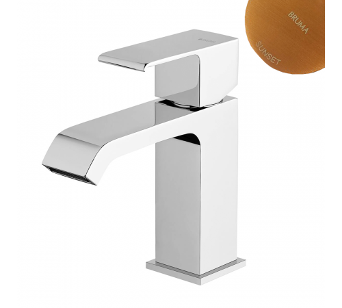 Смеситель для раковины со сливным клапаном push-open 1 1/4'' - Quadra Linea 182 014 1SS бронза матовая