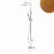 Душевая система с наливом на ванну, и верхней лейкой из нержавеющей стали UltraThin (Ультра тонкая) 300x300 мм Linea 182 260 3SS бронза матовая