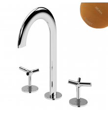 Смеситель для раковины на 3 отверстия, настольный Genesi 191 250 1SS бронза матовая