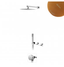 Душевой набор, скрытого монтажа, с прогрессивным картриджем, душевой лейкой 250x250 мм и наливом на ванну через сифон Royale 192 352 1SS бронза матовая